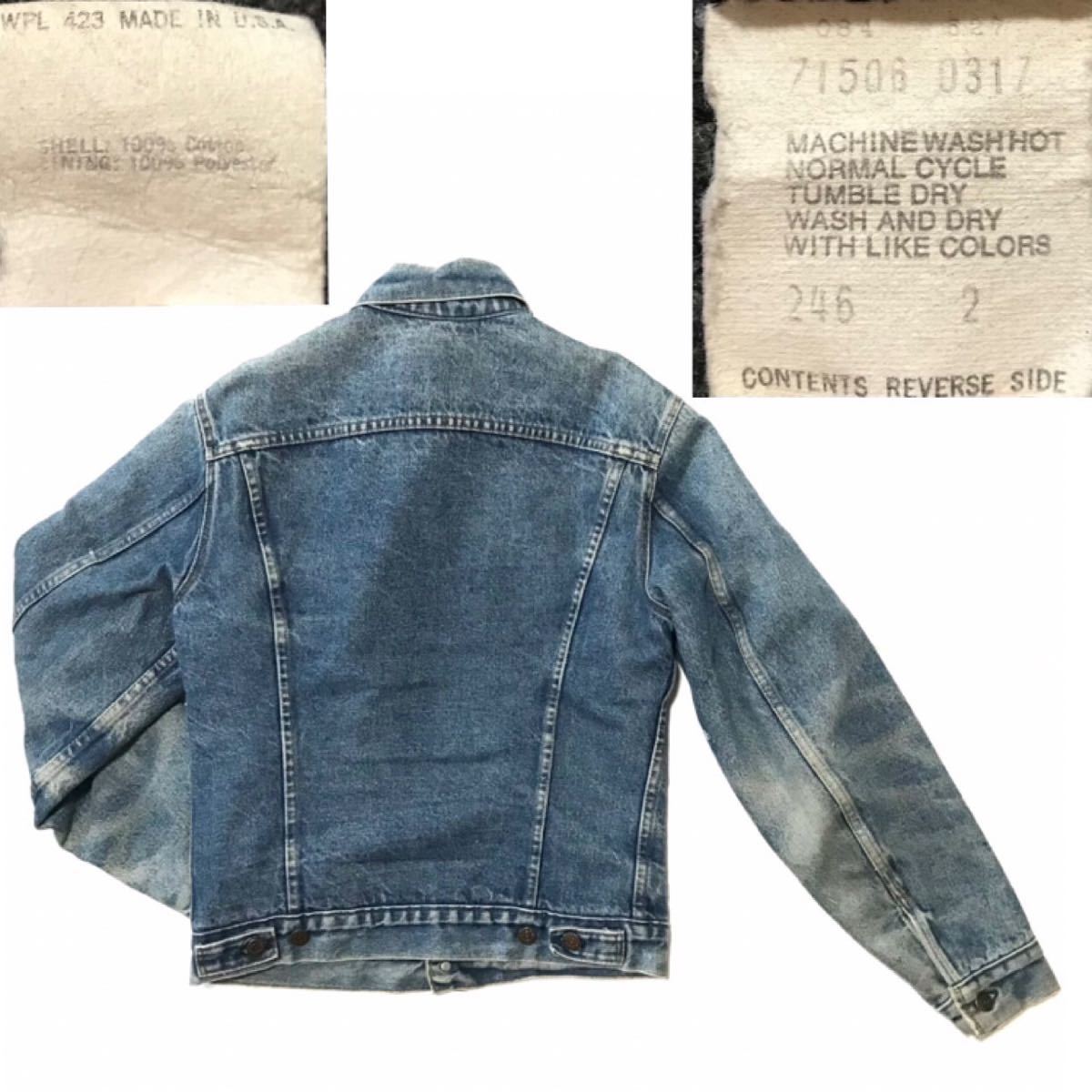 世界共通漢のワードローブ USA製 Levi’s L Gジャン 71506 メンズ デニムジャケット M 38L オリジナル 0314 リーバイス  アメカジ アメリカ