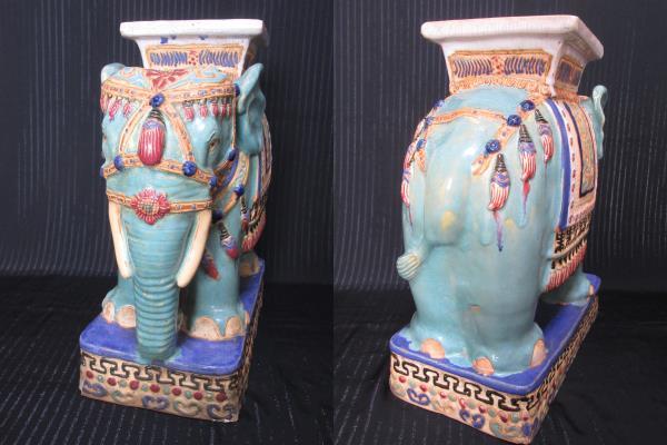 陶器製 インド 象 置物 大型 花台 ガーデニング アジアン 陶器製 インド 象 置物 大型 花台 ガーデニング アジアン