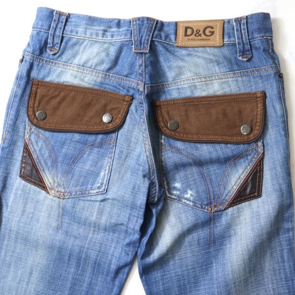 1円〜 ドルチェ＆ガッバーナ D&G 2-DD336 コットン プレート　デニムパンツ メンズ ブルー S_画像4