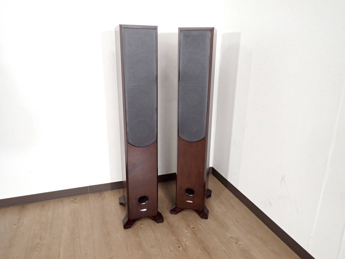  used beautiful goods speaker FOSTEX GX103(DB)fo stereo ks3WAY bus ref type tallboy wood grain dark brown 40Hz~45kHz pair original box equipped 