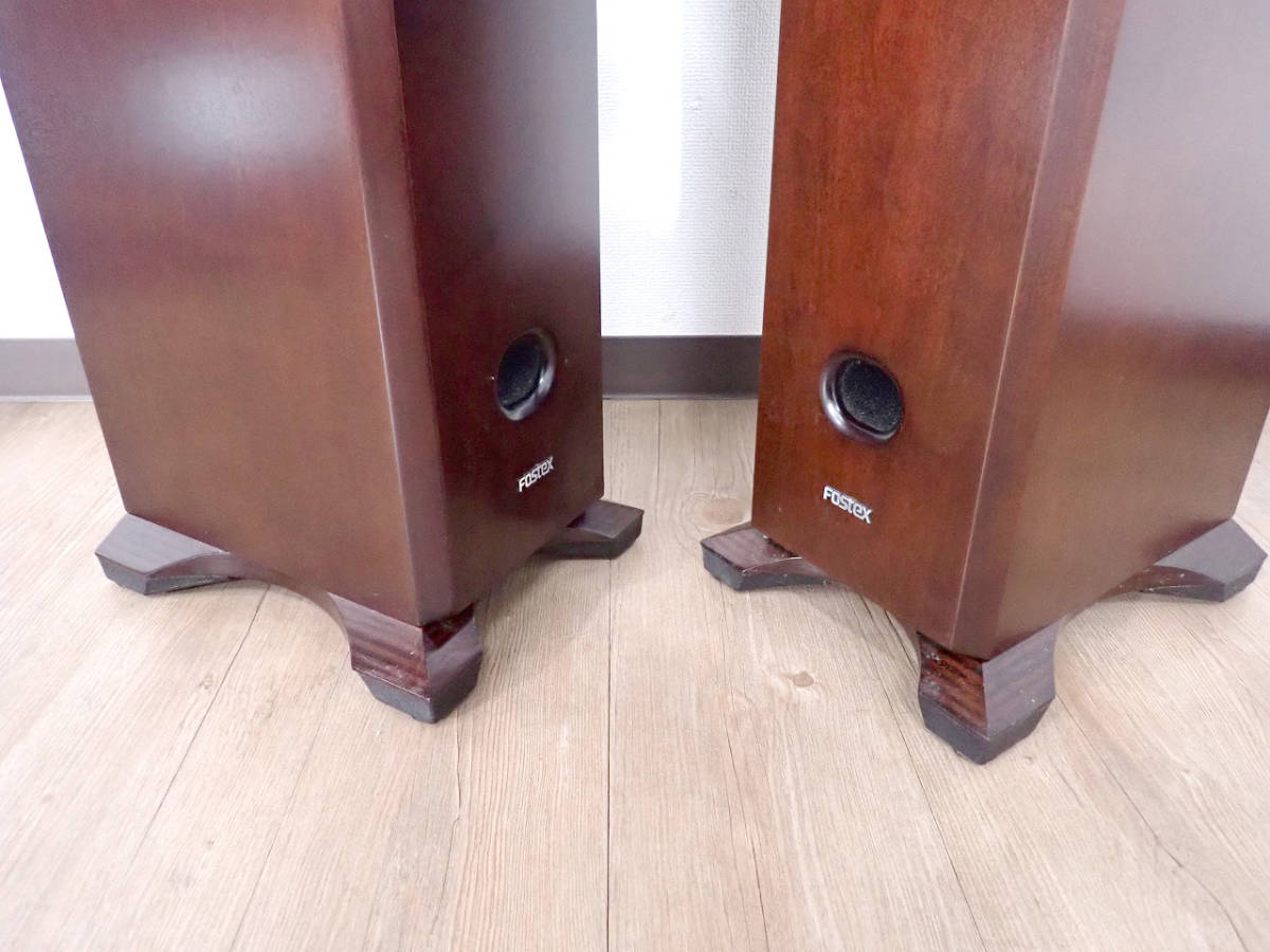  used beautiful goods speaker FOSTEX GX103(DB)fo stereo ks3WAY bus ref type tallboy wood grain dark brown 40Hz~45kHz pair original box equipped 