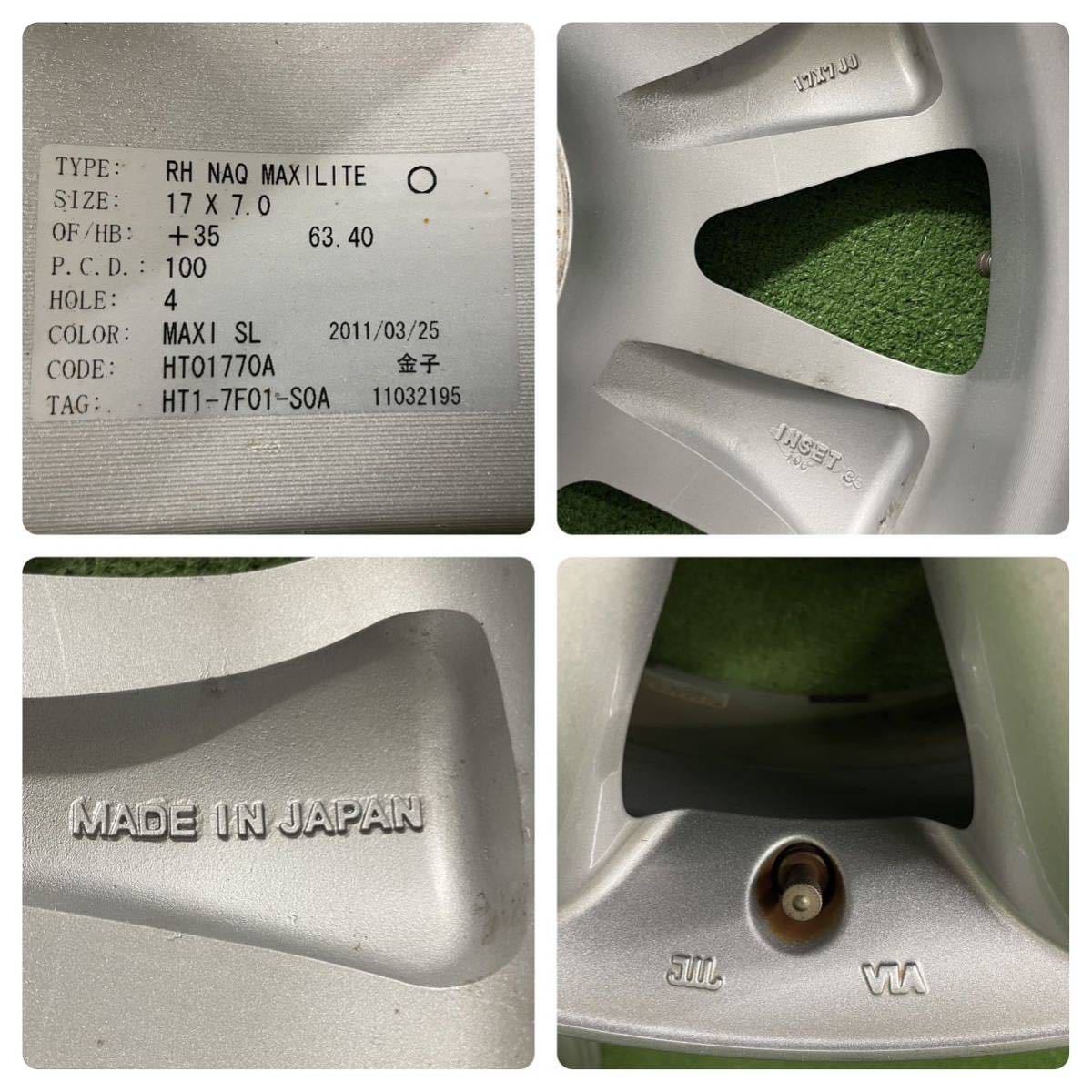 ☆RH NAQ MAXILITE マキシライト 17インチ 100/4H ☆17×7J +35 PCD100