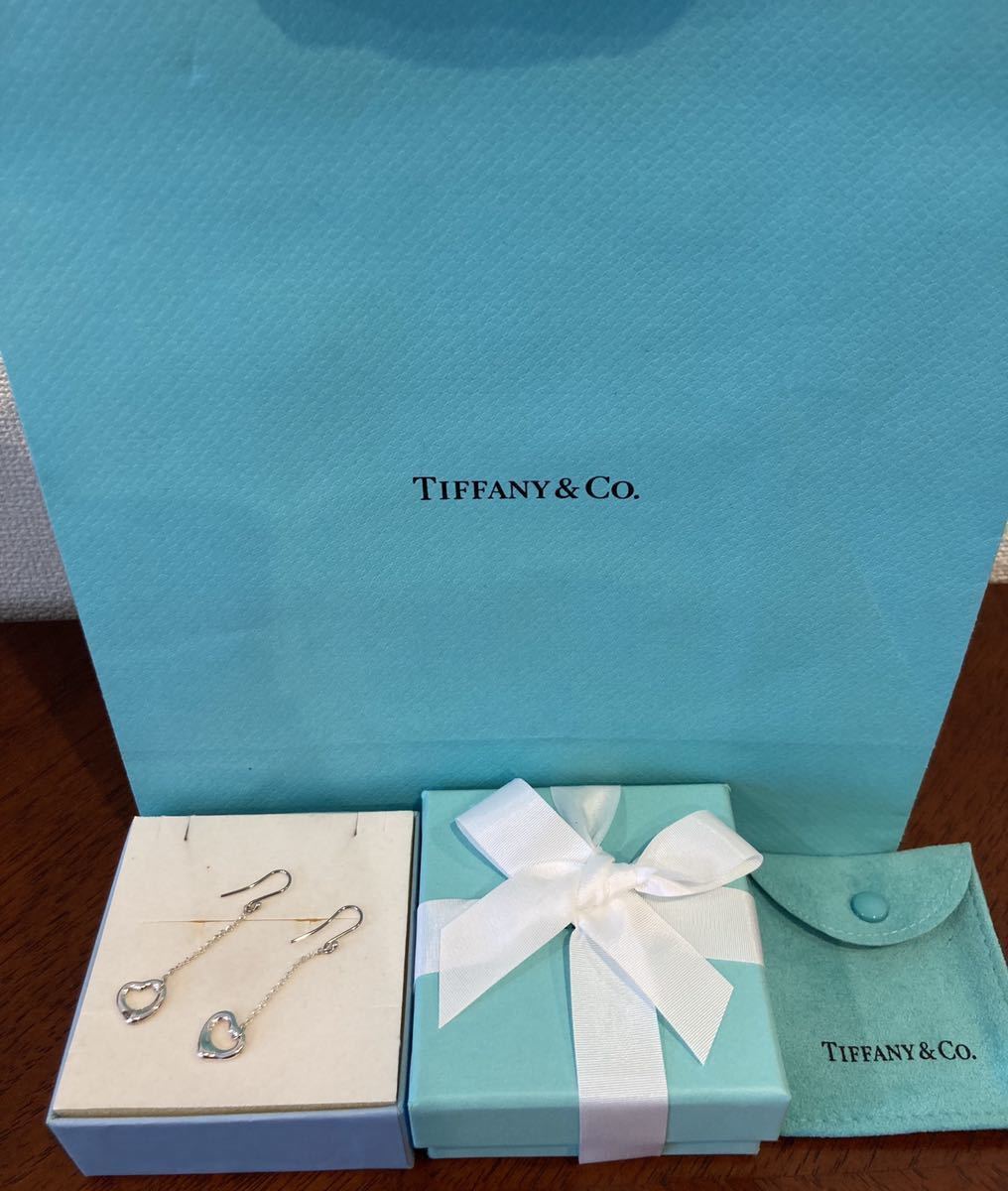 新品 正規品 ティファニー tiffany&co ピアス オープンハート シルバー ケース巾着紙袋リボン　プレゼント ハート ロングピアス_画像7