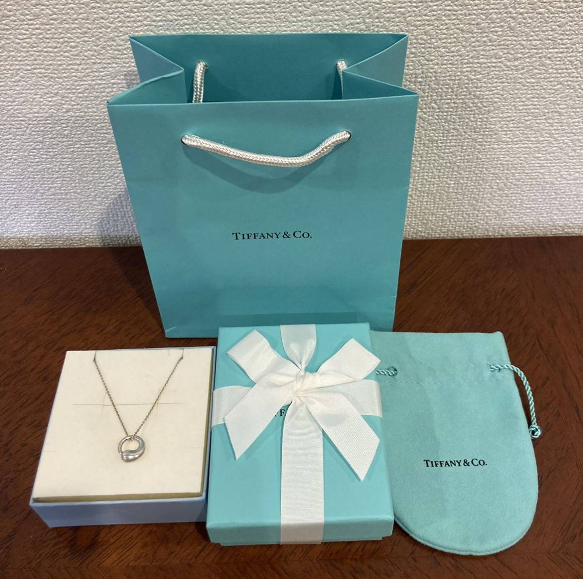 新品 未使用 正規品 ティファニー tiffany&co ネックレス エターナル シルバー ケース 巾着 紙袋 リボン プレゼント サークル プレゼント