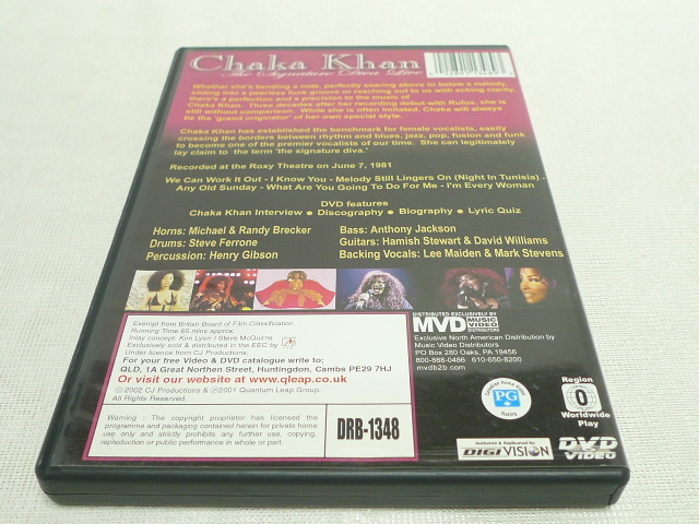 DVD★　チャカ・カーン Chaka Khan The Signature Diva LIVE 　★_画像2