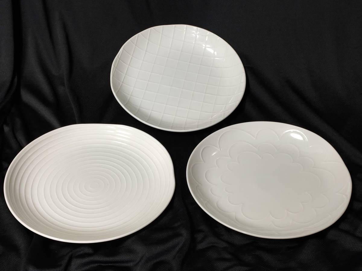 白山陶器 シェル SHELL 多用皿 盛皿 3種セット　白磁 約26cm/約4cm グッドデザイン賞受賞_画像1