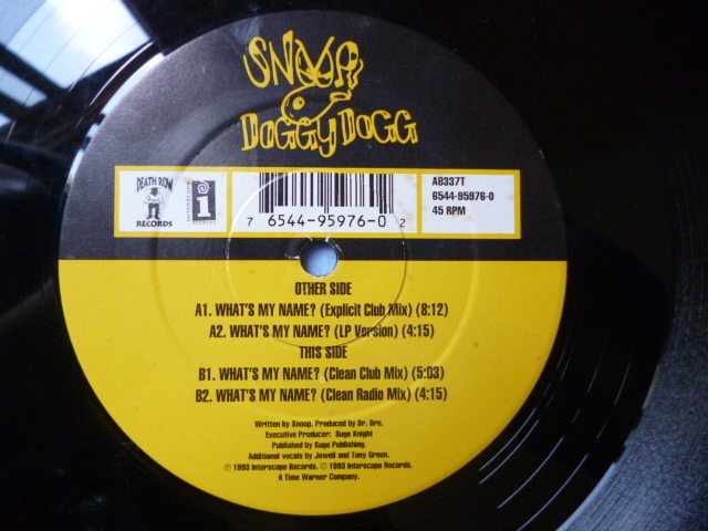 Snoop Doggy Dogg / What's My Name? 試聴可 UK12 名曲 GANGSTA HIPHOP CLASSIC 8分オーバー長尺バージョン Dr. Dre プロデュースの画像2