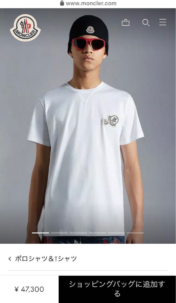 極美品】モンクレール Tシャツ ダブルロゴ ホワイト 希少サイズXL
