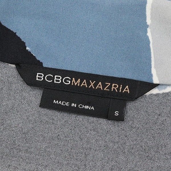 ◆BCBG MAXAZRIA マックスアズリア ストレッチ 総柄 五分袖 カシュクール風 ワンピース S_画像4