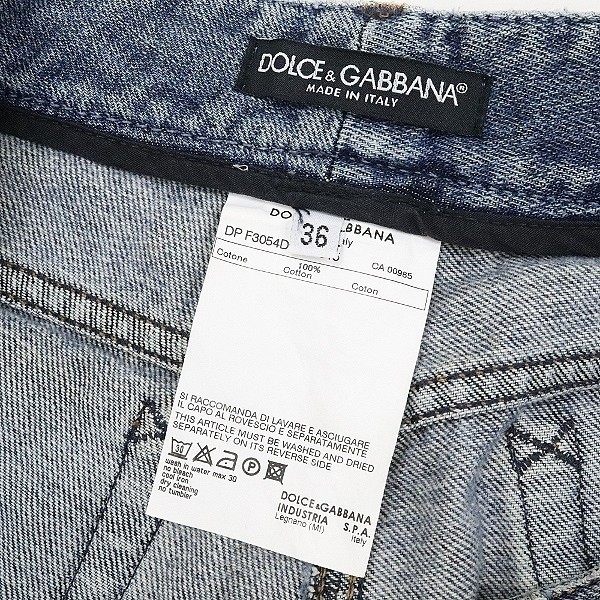  внутренний стандартный товар *DOLCE&GABBANA Dolce & Gabbana повреждение обработка краска Gold Logo ботинки cut flair Denim брюки джинсы 36