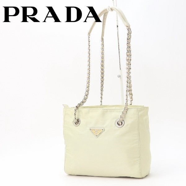 2022高い素材 チェーン ナイロン×レザー プラダ ◇PRADA 肩掛け