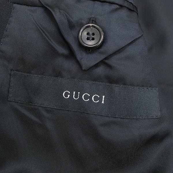 国内正規品◆GUCCI グッチ ストレッチ 3釦 セットアップ スーツ ダークネイビー 50_画像4