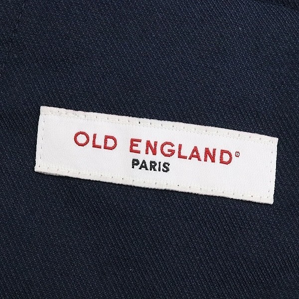 ◆OLD ENGLAND オールド イングランド リネン混 コットン 七分袖 ノーカラー ジャケット 紺 ネイビー 36_画像5