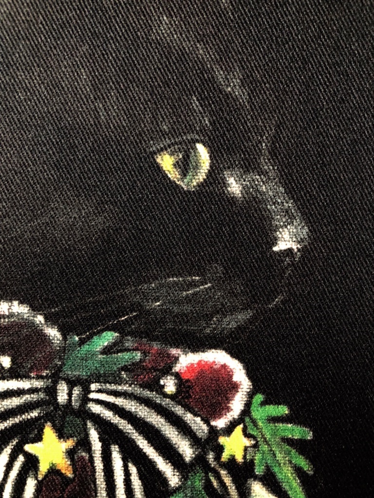  star month cat * art [ black cat ] picture SM. made . wooden panel pasting 22 [011] acrylic fiber . cat .