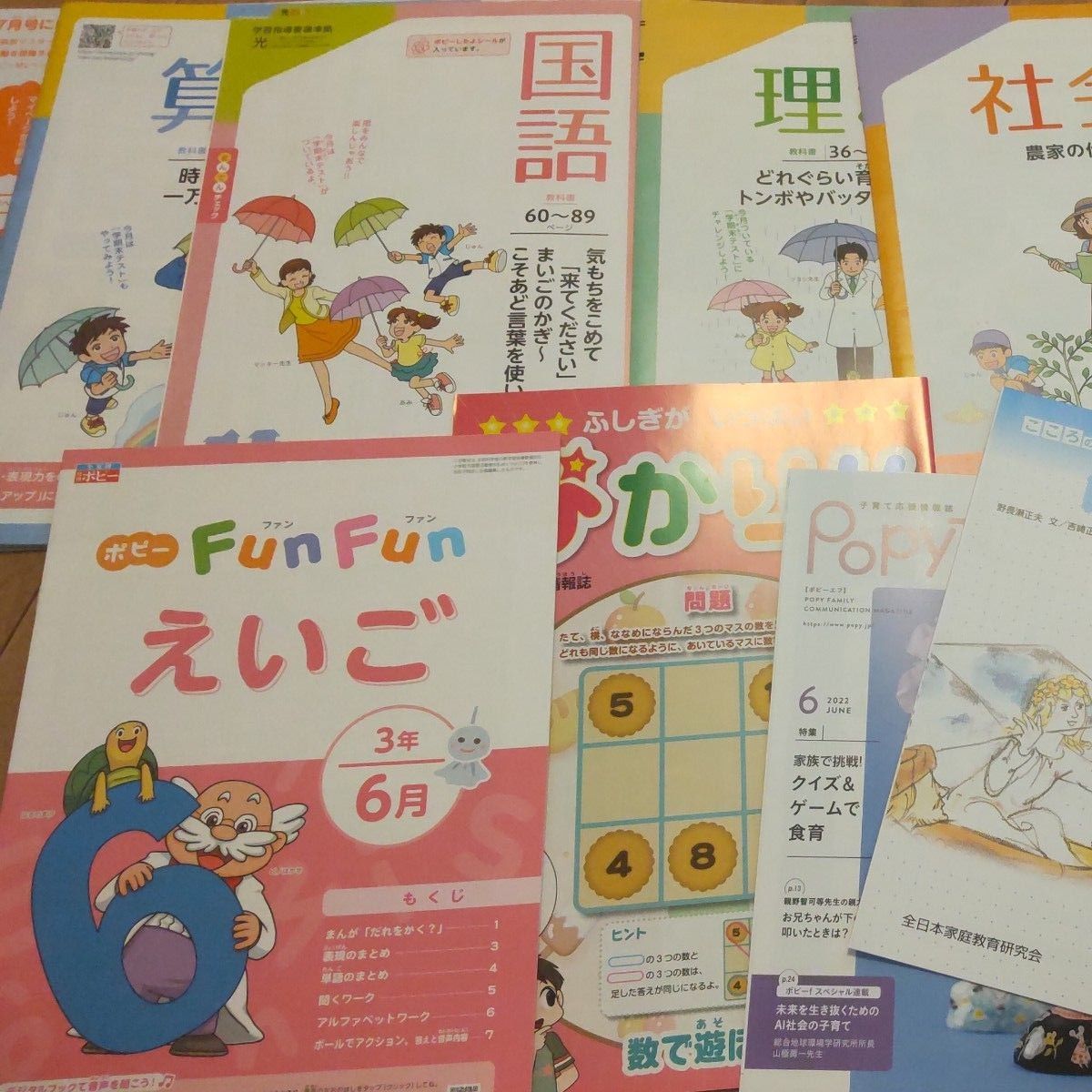 ポピー　小学3年生　小3　未記入　学期末テスト　6月