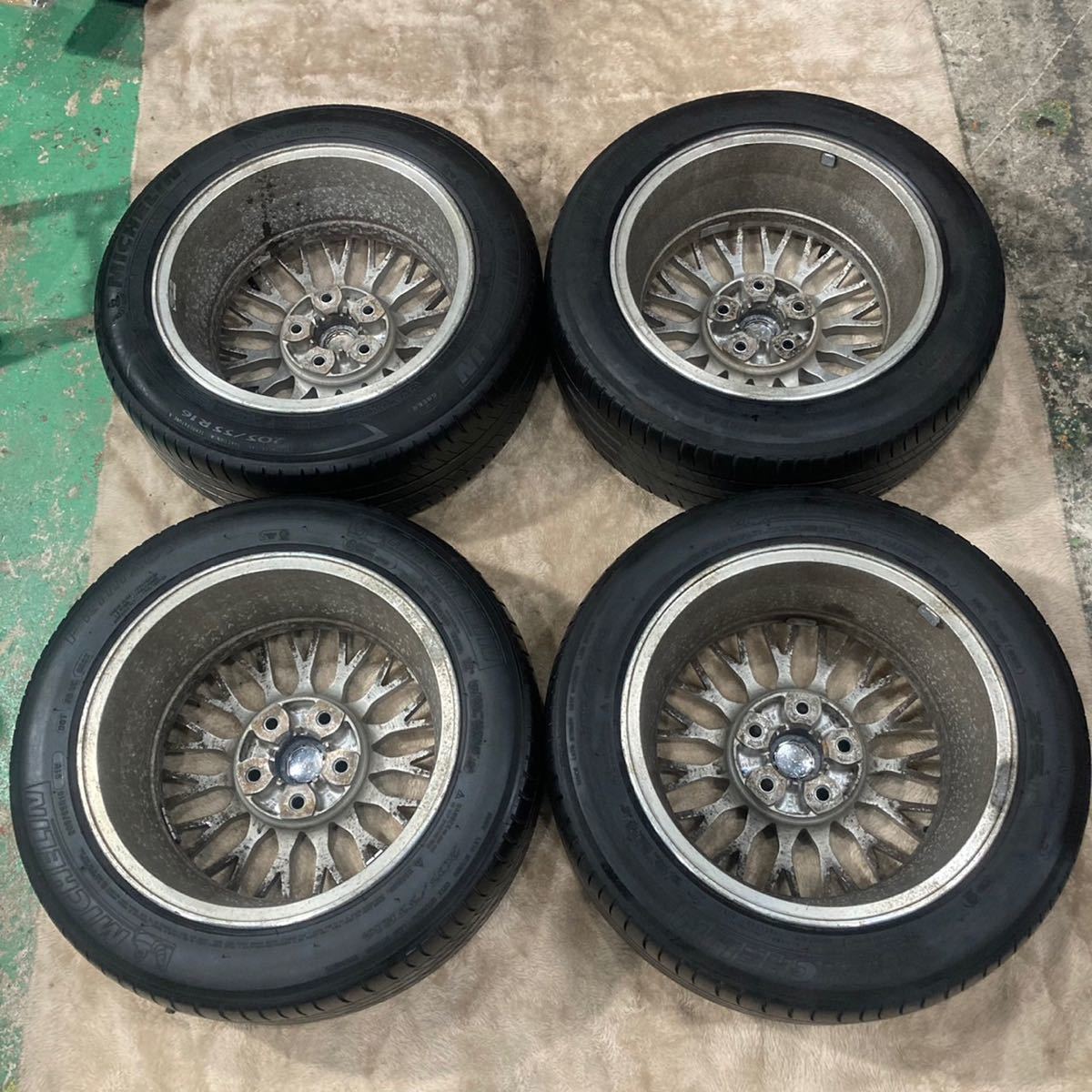 希少】日産 純正 鍛造 アルミ ホイール 4本 セット BBS 16インチ 希少】日産 純正 鍛造 アルミ ホイール 4本 セット BBS 16インチ