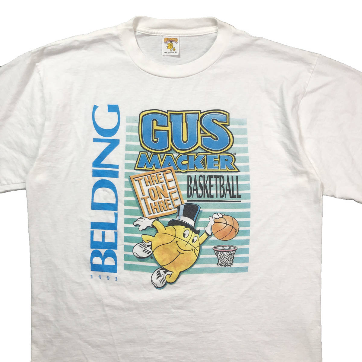 90S ヴィンテージ GUS MACKER バスケットボール 1993 オールド Tシャツ シングルステッチ メンズXL 大きいサイズ USA 古着 BA1879_画像3
