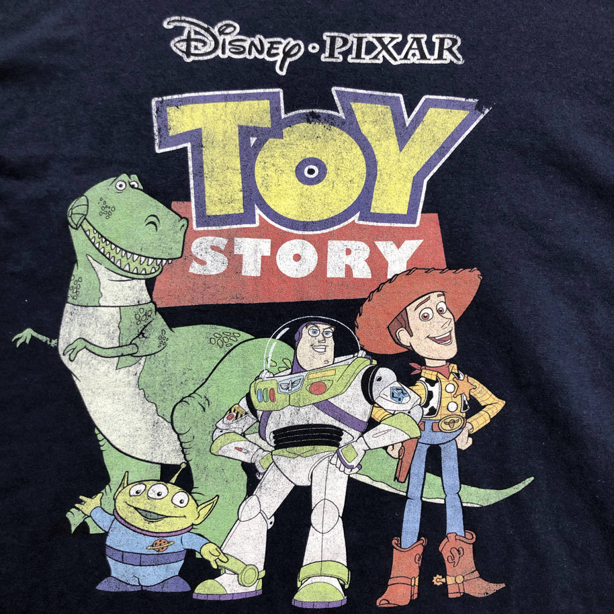 USA 古着 ディズニー ピクサー トイストーリー キャラクター Tシャツ メンズL ネイビー Disney TOY STORY 映画 BA1889