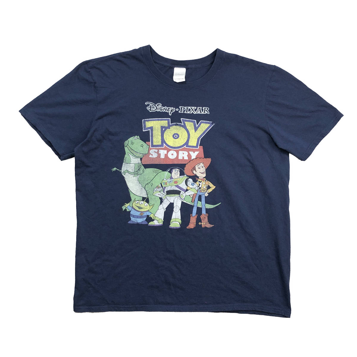 USA 古着 ディズニー ピクサー トイストーリー キャラクター Tシャツ メンズL ネイビー Disney TOY STORY 映画 BA1889