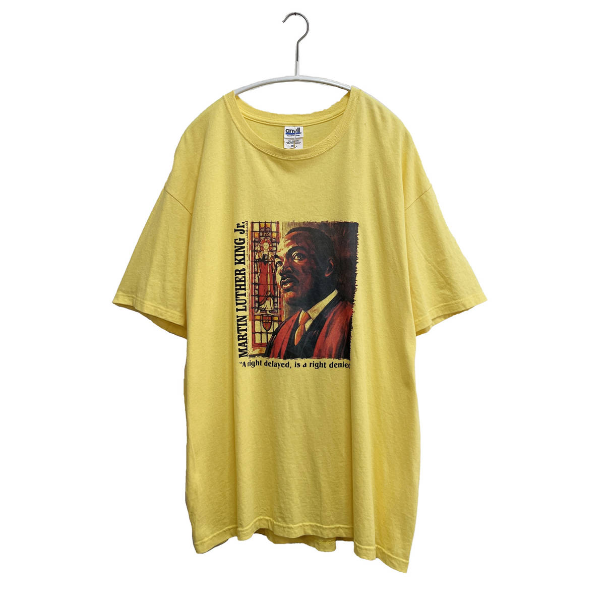 USA 古着 半袖 Tシャツ マーティンルーサーキングジュニア キング牧師 偉人Tシャツ メンズXL オーバーサイズ イエロー 黄色 BA1922