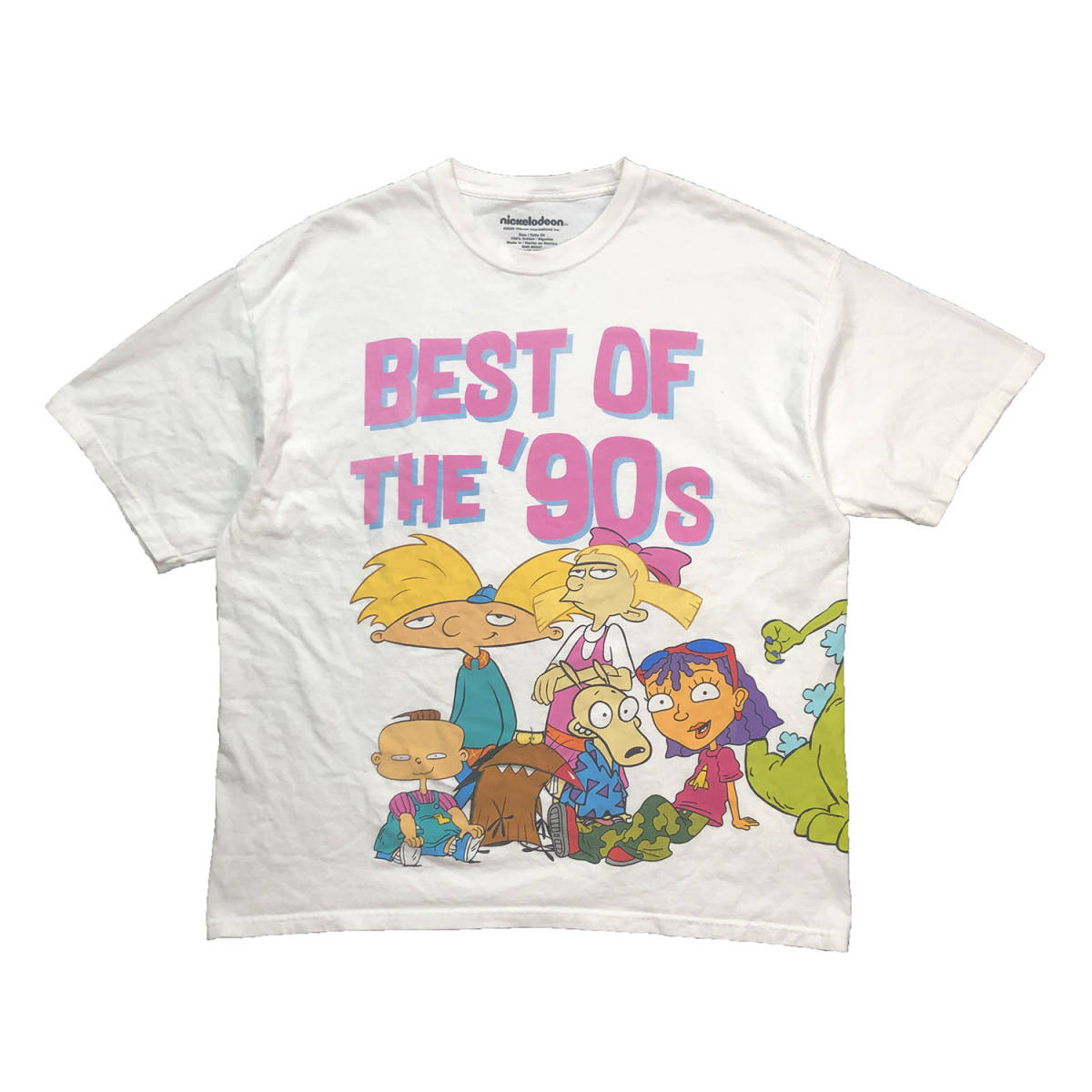 USA 古着 ニコロデオン ヘイアーノルド ビッグプリント オーバーサイズ キャラクター Tシャツ メンズ2XL 大きいサイズ Nickelodeon BA1977