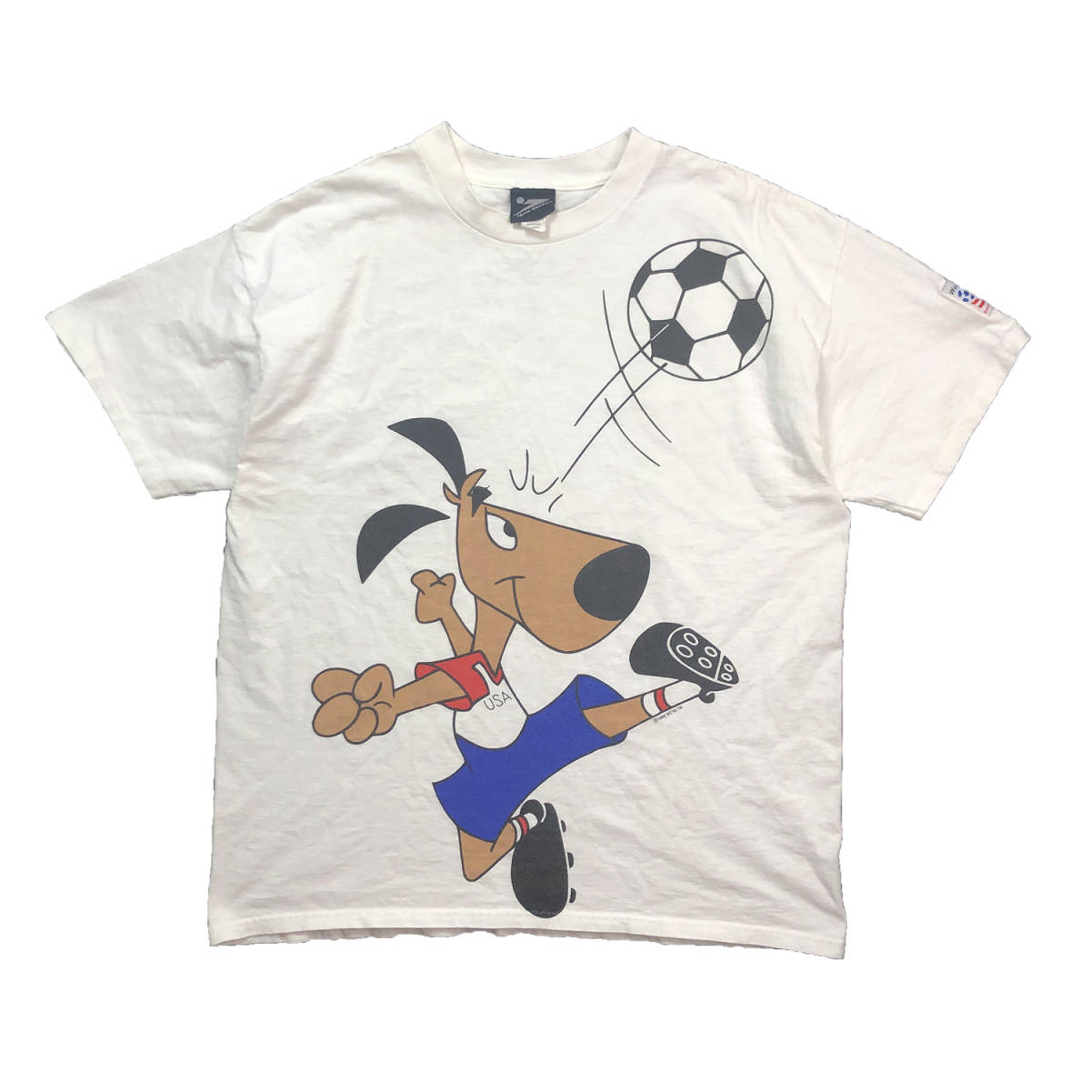 90S USA製 FIFA ワールドカップ 1994 アメリカ大会 マスコット ストライカー 犬 ヴィンテージ Tシャツ メンズXL シングルステッチ BA1985 Yahoo!フリマ（旧）のサムネイル