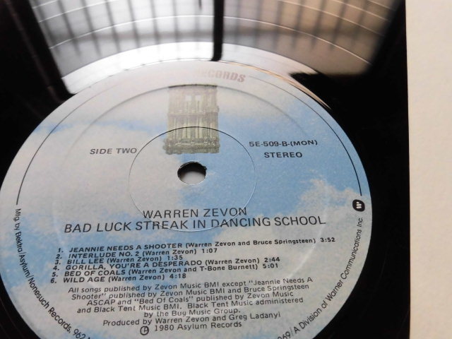 Warren Zevon/Bad Luck Streak In Dancing School 硬派なシンガー・ソングライター、豪華ゲスト多数参加のウエスト・コースト・ロック_画像4