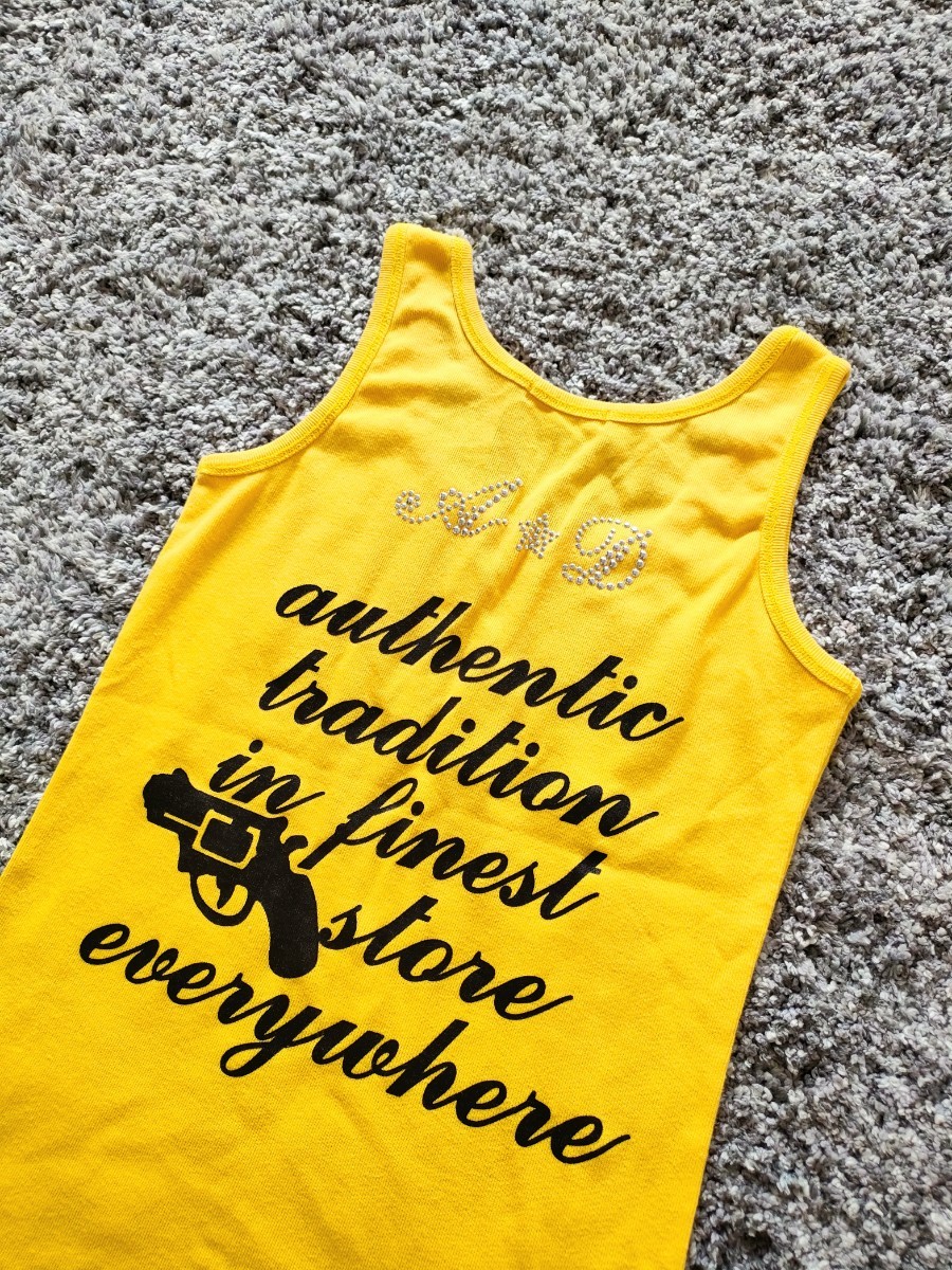  back Logo print tank top piste ru no sleeve inner 