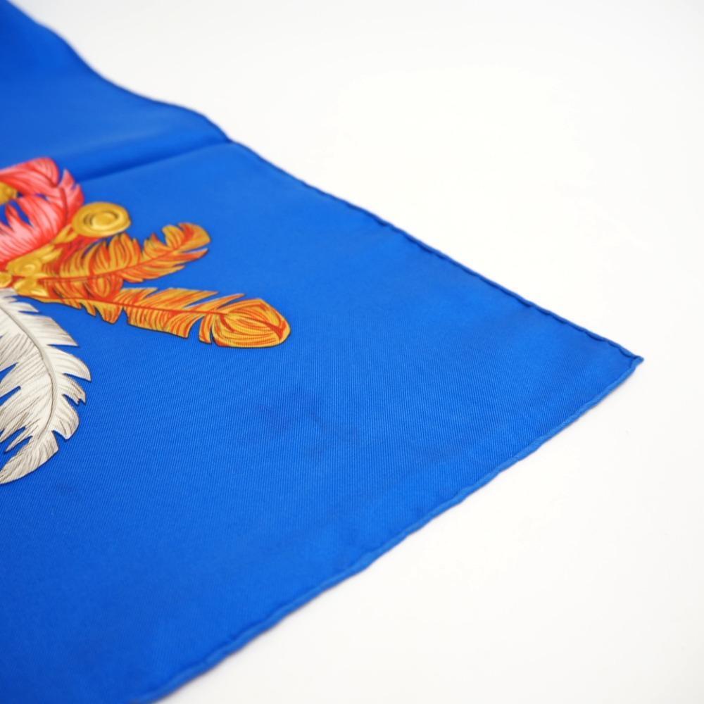 エルメス スカーフ カレ90 シルク chapeau ブルー HERMES