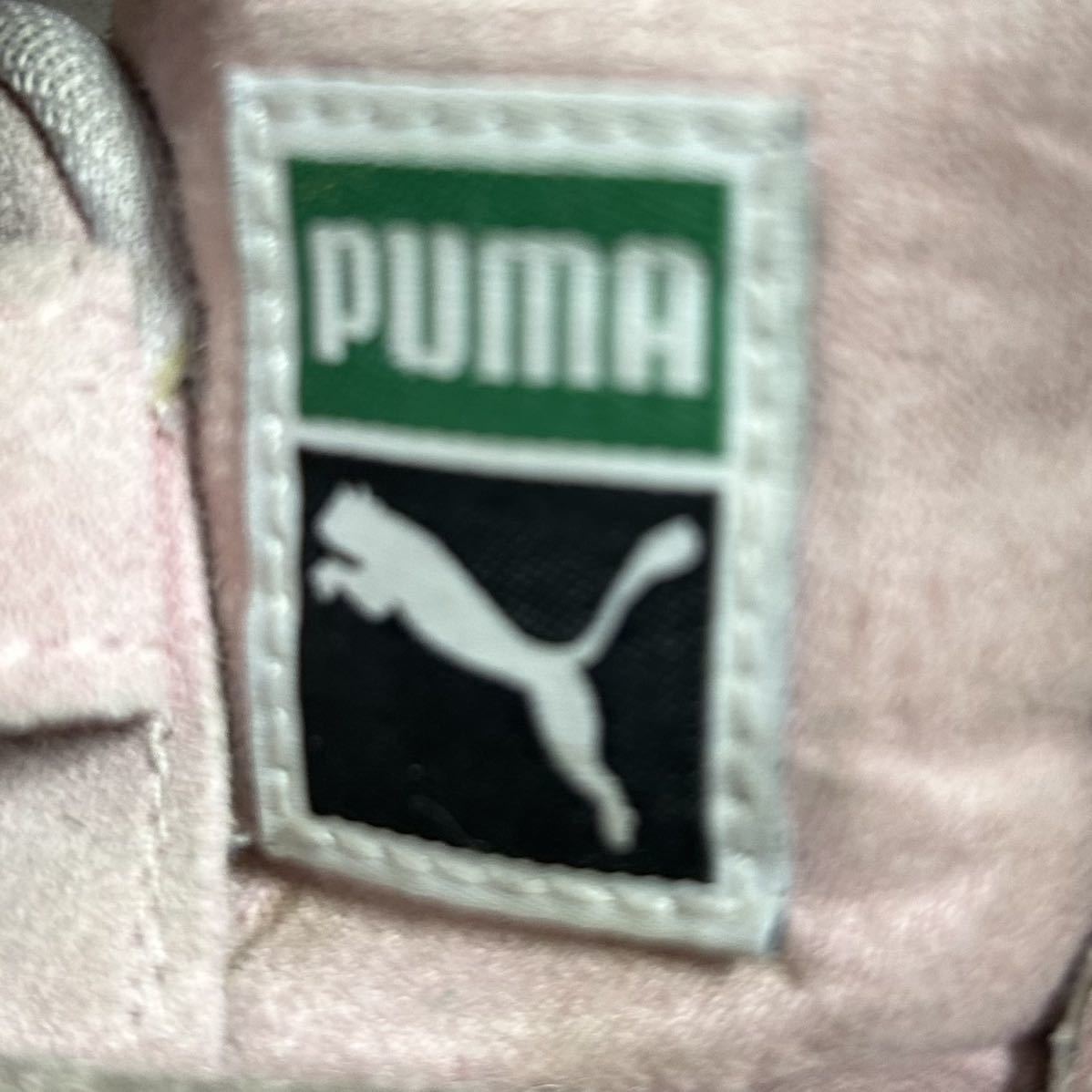 [17.0cm] быстрое решение! Puma PUMA SUEDE замша Classic ( свет розовый × mint green ) б/у товар ребенок обувь липучка Kids спортивные туфли 