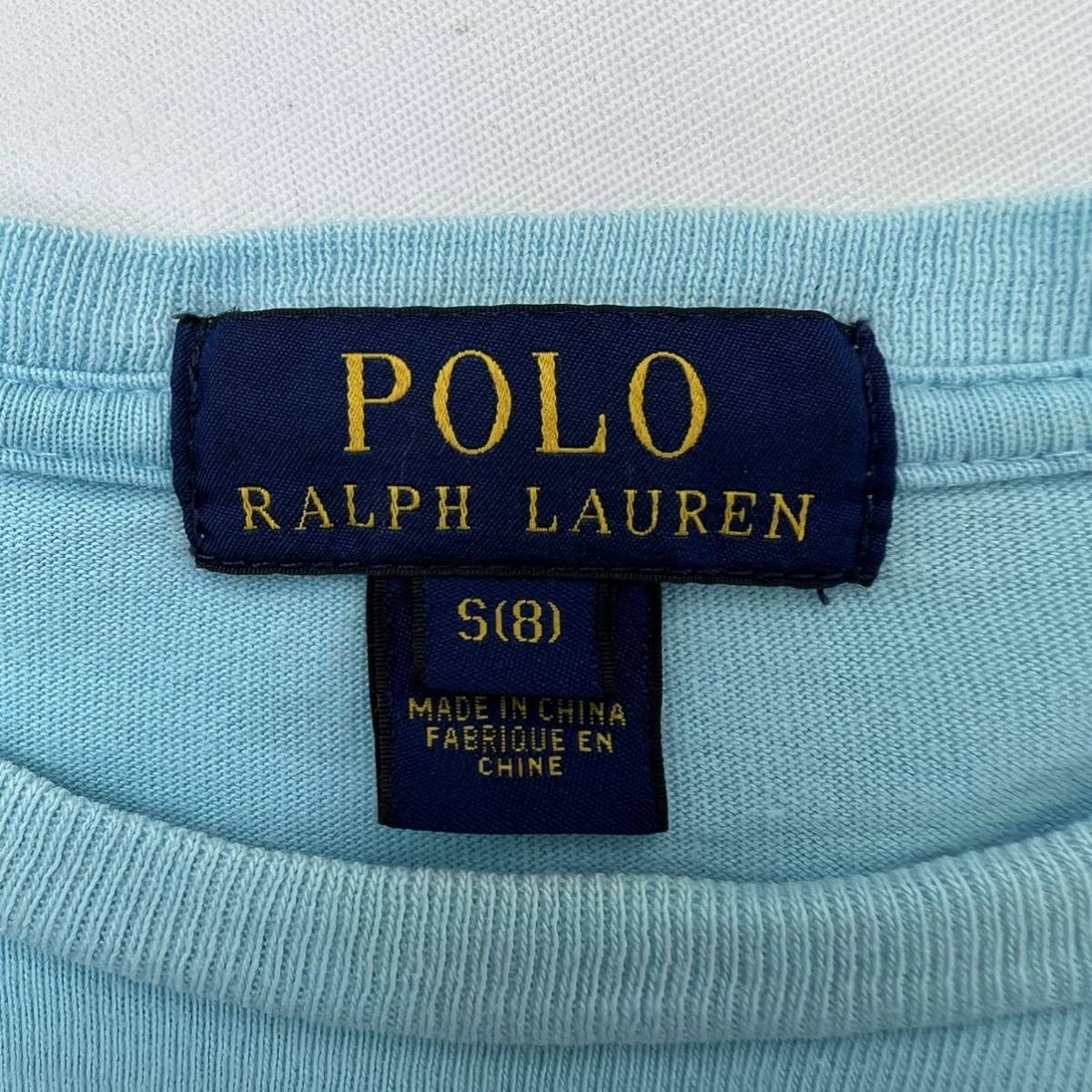 POLO RALPH LAUREN * голубой желтый вышивка Logo * короткий рукав футболка женский S взрослый casual черновой ko-te Polo Ralph Lauren #S1783