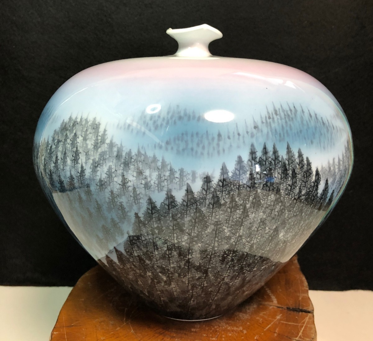 ③【美品】藤井朱明 壺 飾り壺 花瓶 花器 日展人気作家 朝日 有田焼