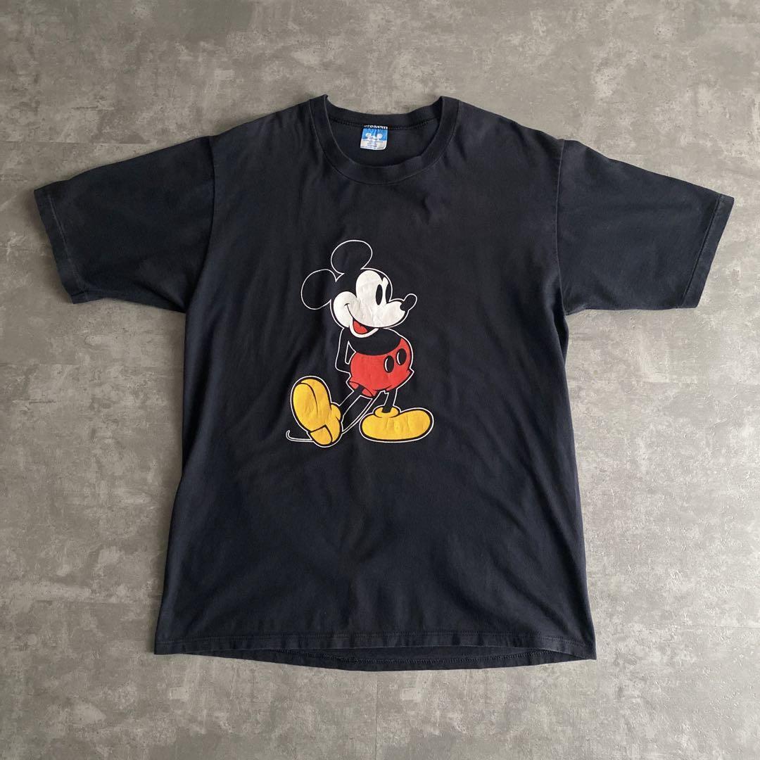 神サイズ 80s ビンテージ USA製 Disney ディズニー Mickey Mouse ミッキー マウス Tシャツ 黒 ブラック XL 80年代  アメリカ製 90s 70s