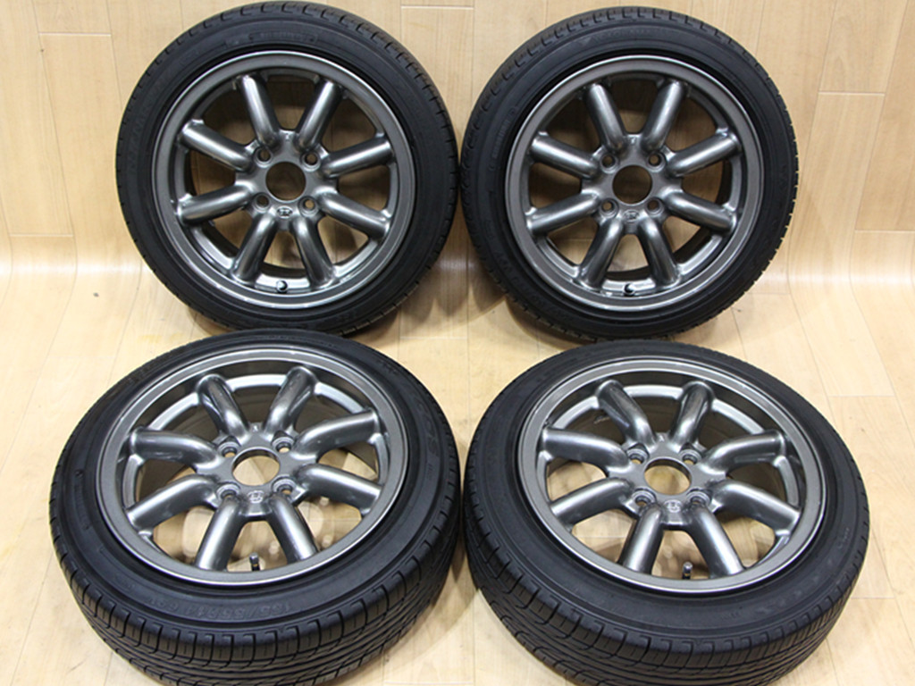 B86 希少 軽量 BR ブラック レーシング 14X6J+40 PCD100 155/55R14 ガンメタ ワタナベ L700 JDM USDM アルト タント ムーヴ 軽トラ ココア_画像1