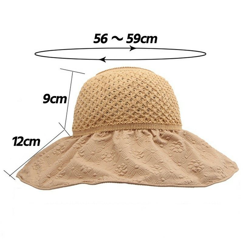 レディース UVカット ストローハット サンバイザー 麦わら帽子 クロシェハット キャップ 海水浴 プール 帽子 紫外線対策