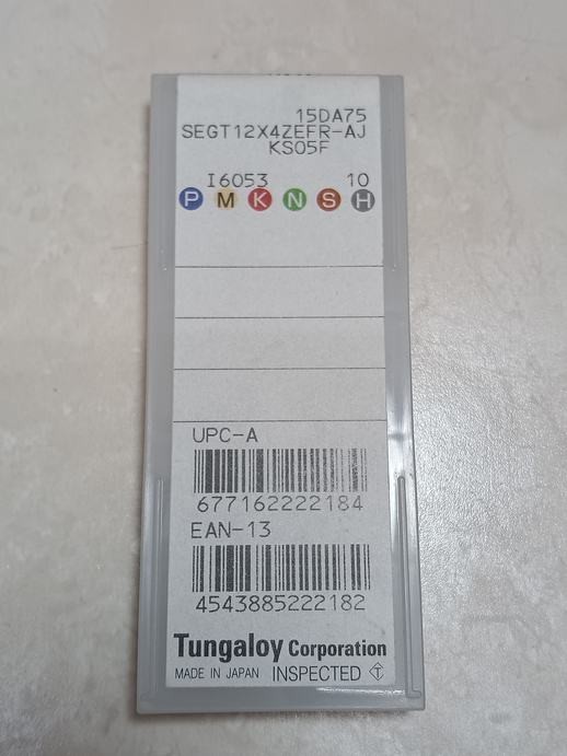 未使用 Tungaloy タンガロイ 転削用 チップ SEGT12X4ZEFR-AJ KS05F 10個入_画像5