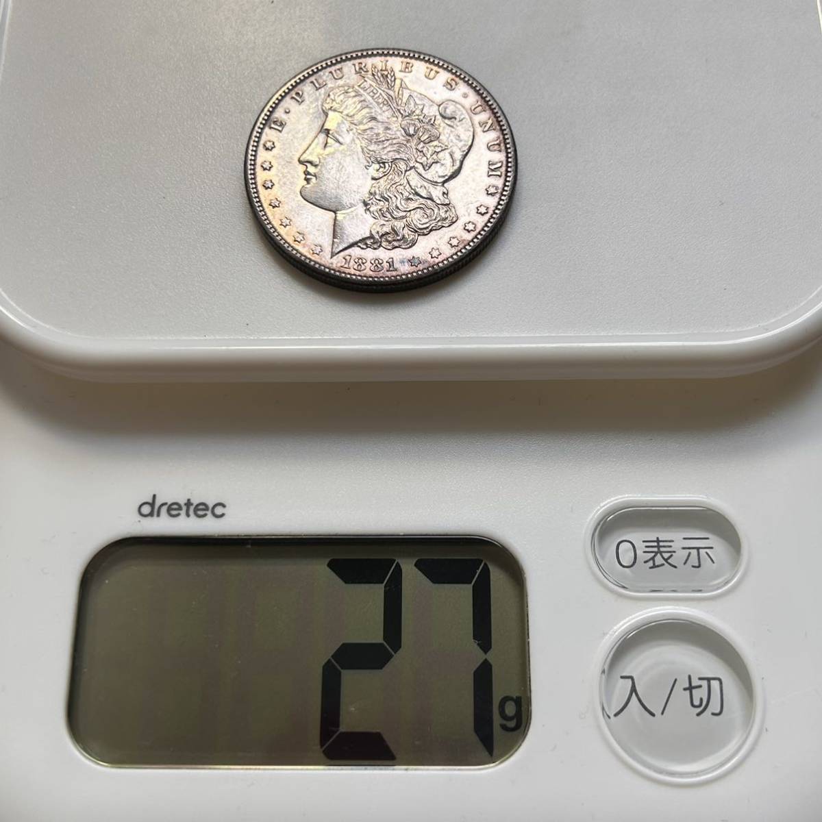 アメリカ 硬貨 1ドル ONE DOLLOR 1881年銀貨コイン_画像3