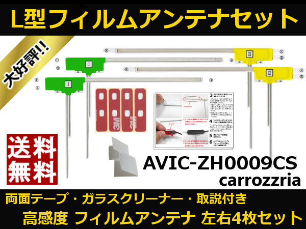 ■□ AVIC-ZH0009CS カロッツェリア 地デジ フィルムアンテナ 両面テープ 取説 ガラスクリーナー付 送料無料 □■の画像1