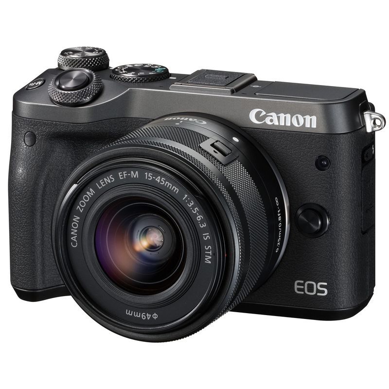 Canon ミラーレス一眼カメラ EOS M6 レンズキット(ブラック) EF-M15-45mm F3.5-6.3 IS STM 付属 EO