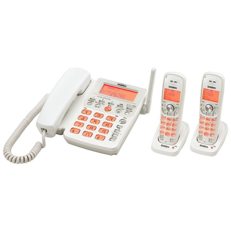UNIDEN デジタルコードレス留守番電話機 子機2台タイプ ホワイトメタリック UCT-206P2(W)