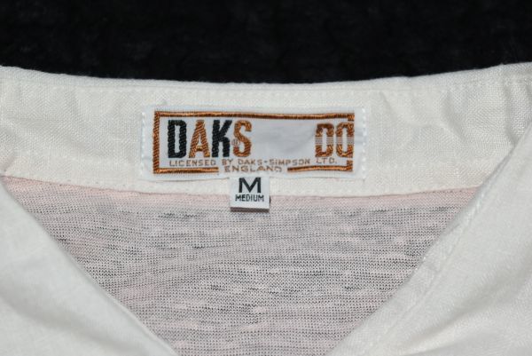 ★DAKS★ダックス★着心地良い麻綿素材・ピンク＆白の可愛いノースリーブシャツ　M_画像8