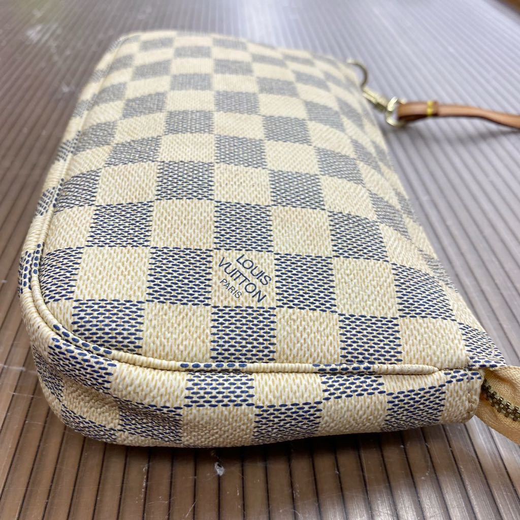 ルイ・ヴィトン Louis Vuitton N41207ポシェット アクセソワール AZUR ダミエ LOUIS VUITTON N4ダミエ アズール アクセサリーポーチ_画像3