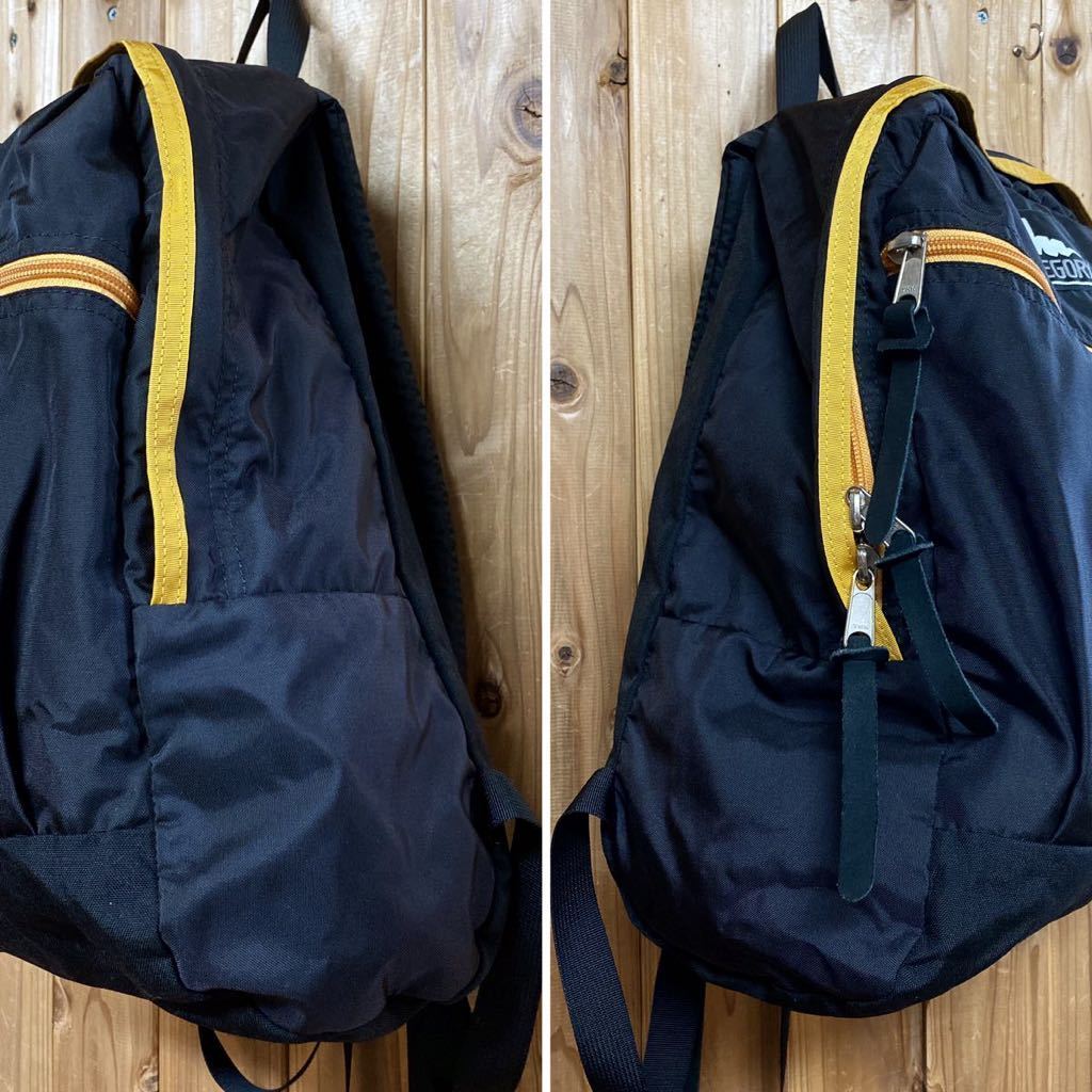 GREGORY ＊ グレゴリー DAY PACK/ポリエステル/ブラック×イエロー 旧タグ made in USA アメリカ製 リュックサック バックパックの画像2