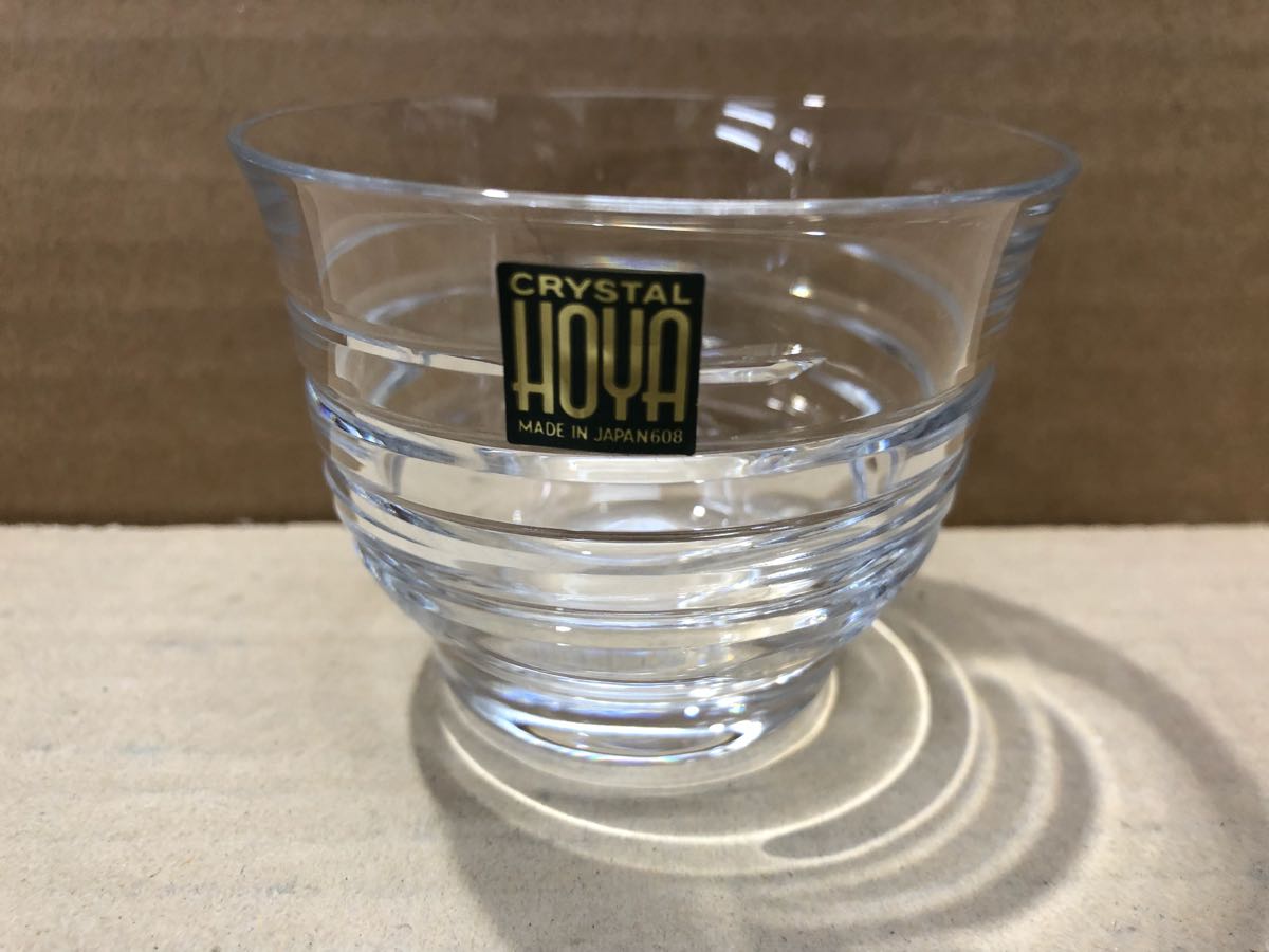 * new goods *HOYA crystal / cold tea cup /5 piece collection * approximately 7.4cm× height 5.6cm/ tableware / glass / break up ./ charge ./ izakaya pub /. pavilion * unused / our shop exhibition goods / regular price from price cut *