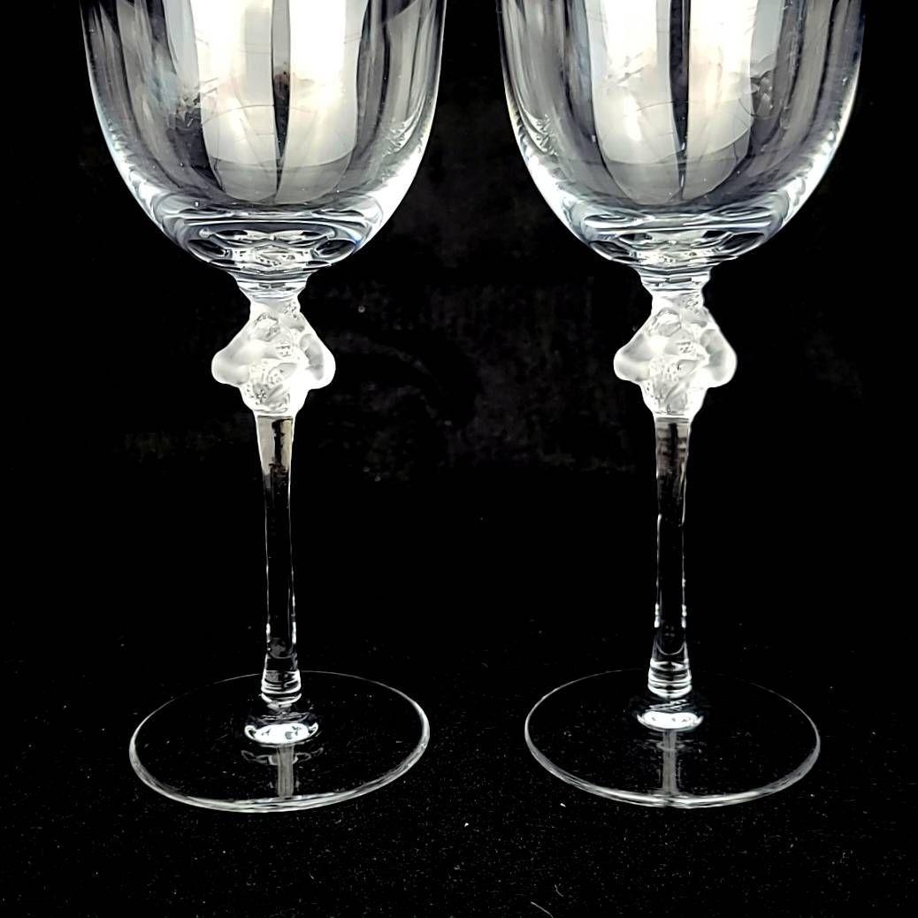 * beautiful goods *lalikLALIQUEroksa-nRoxannefro ste do crystal .. angel wine glass pair 2 customer ②