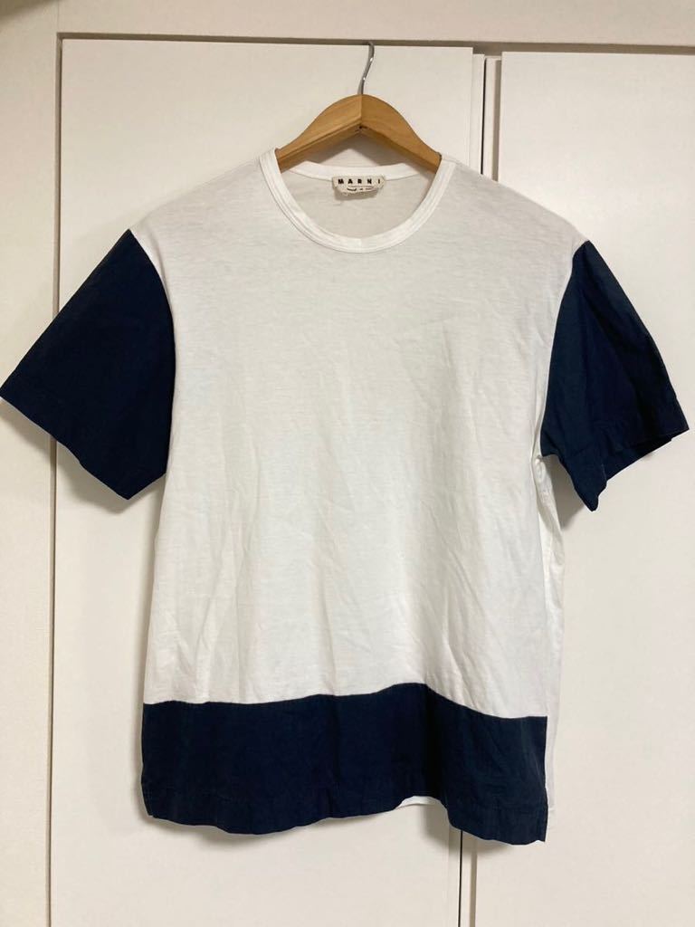春夏新作モデル 【送料無料】マルニ の切替えTシャツ　44サイズ (Marni) 無地