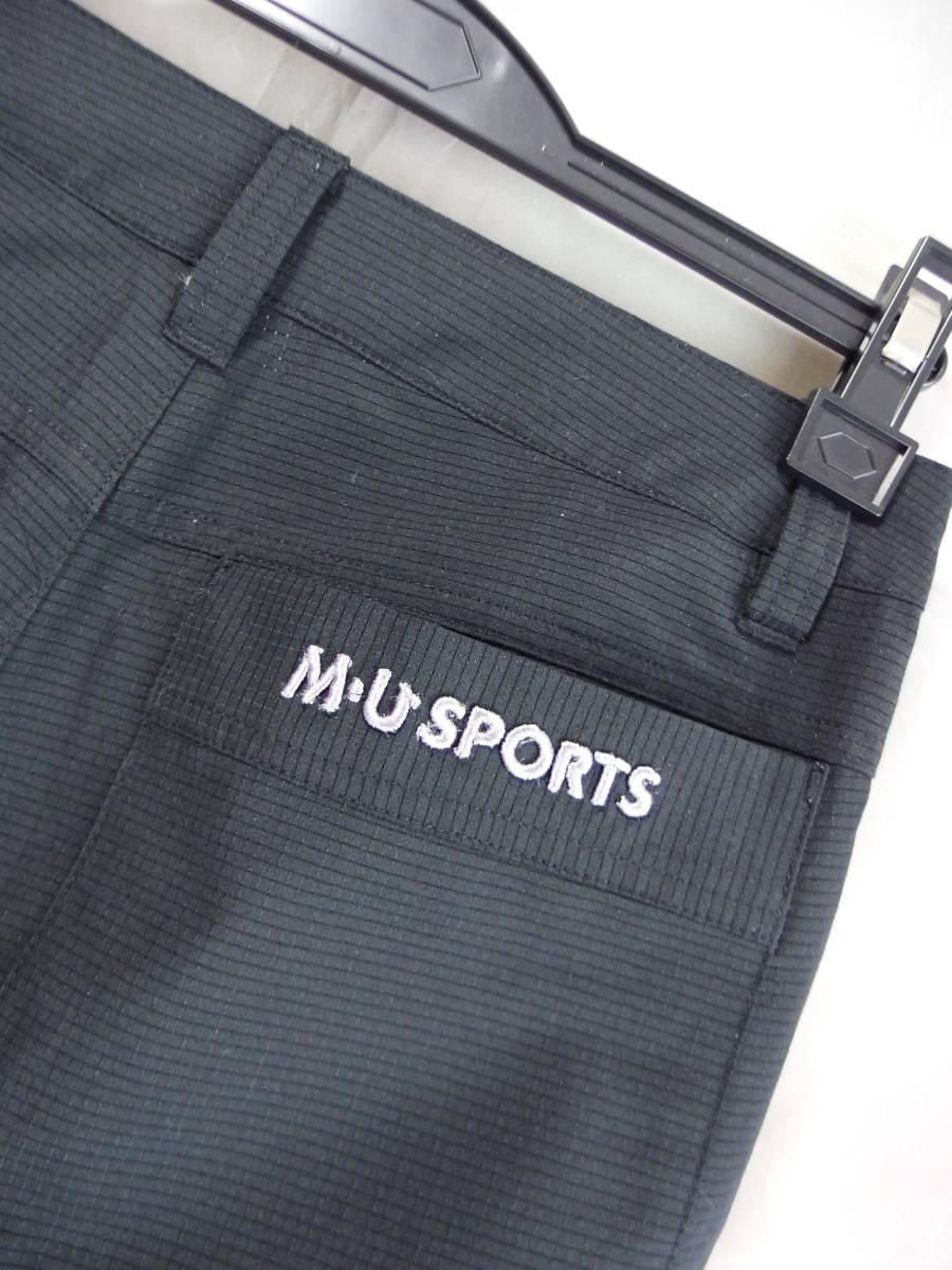 MU SPORTS エムユースポーツ ★ クロップド丈パンツ 黒 40 ゴルフ　春夏_画像3