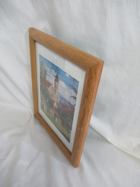 #...#. made . frame 2 piece set approximately 24×29. Hakodate. spring /. height . Akira landscape painting 