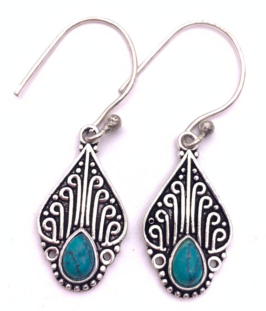  natural stone turquoise. earrings -SM