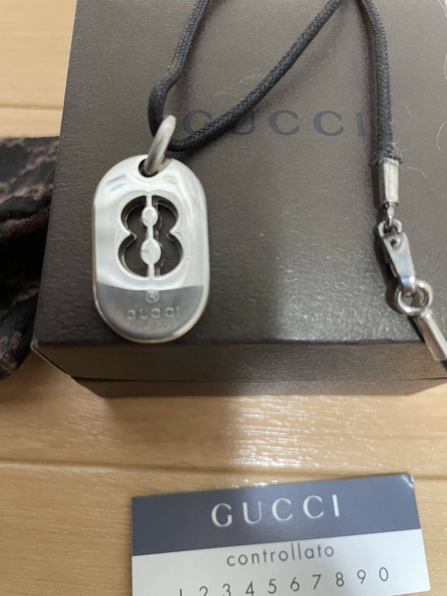 GUCCI Gucci серебряный подвеска номер 8 с коробкой дополнение 